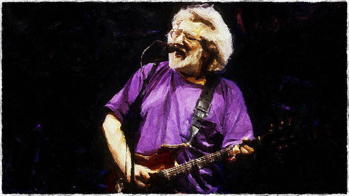 Jerry Garcia Purple Print Unisex , , , Long Sleeve Tee