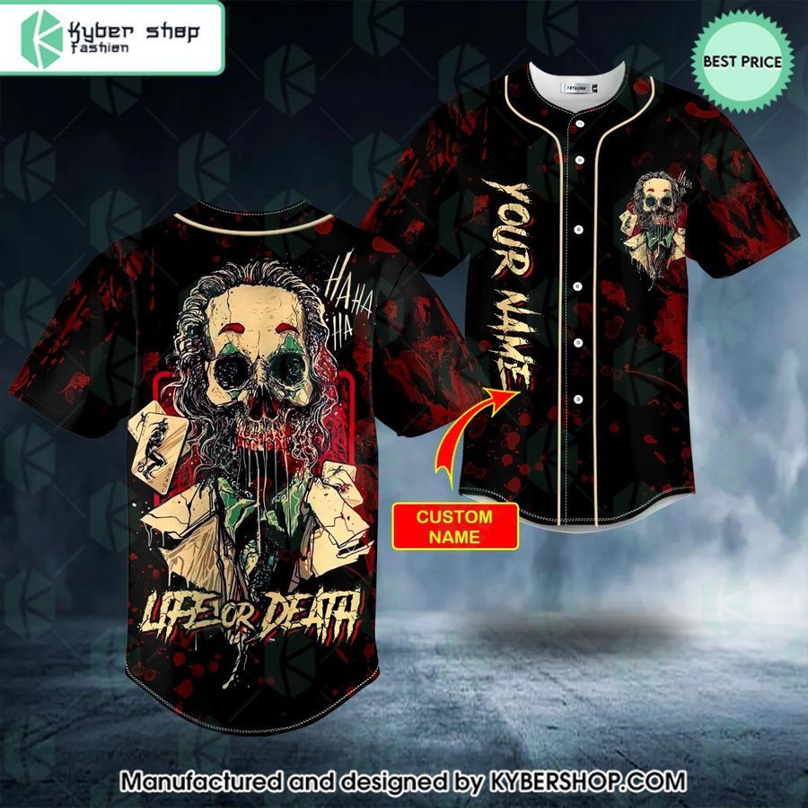 Joker Life Or Death Skull CUSTOM Baseball Jersey