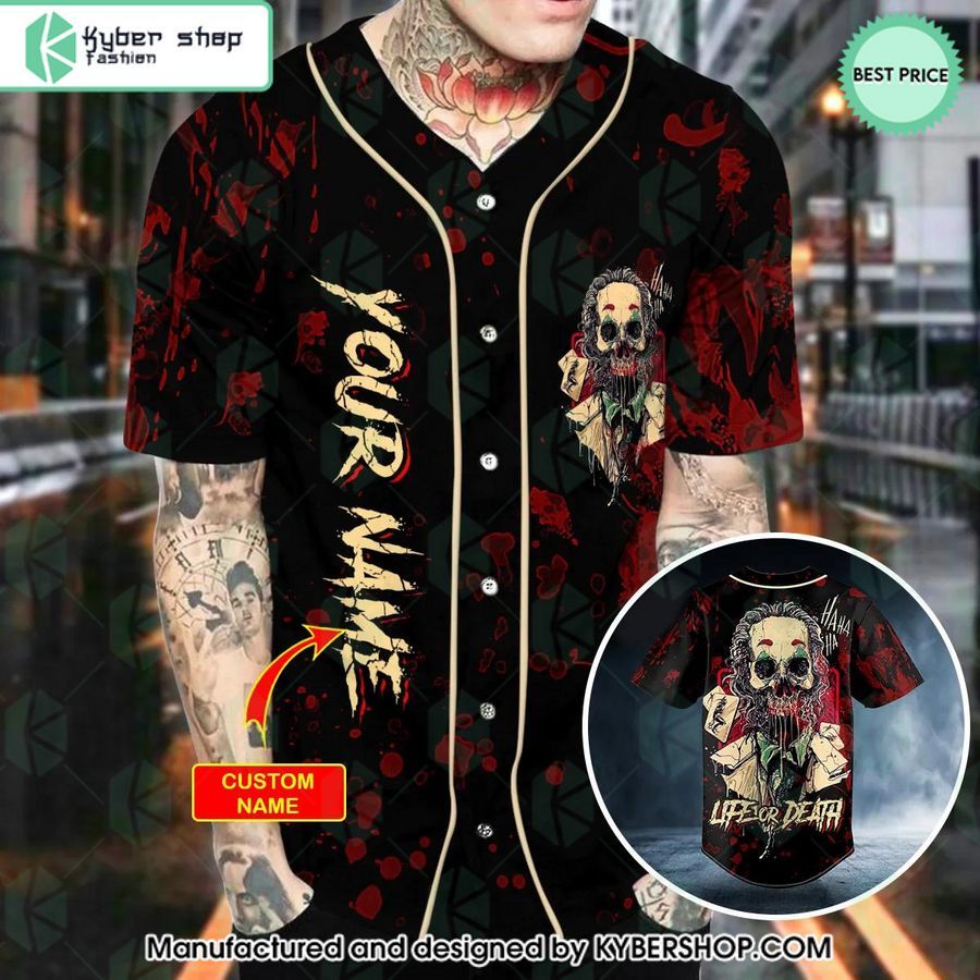 Joker Life Or Death Skull CUSTOM Baseball Jersey
