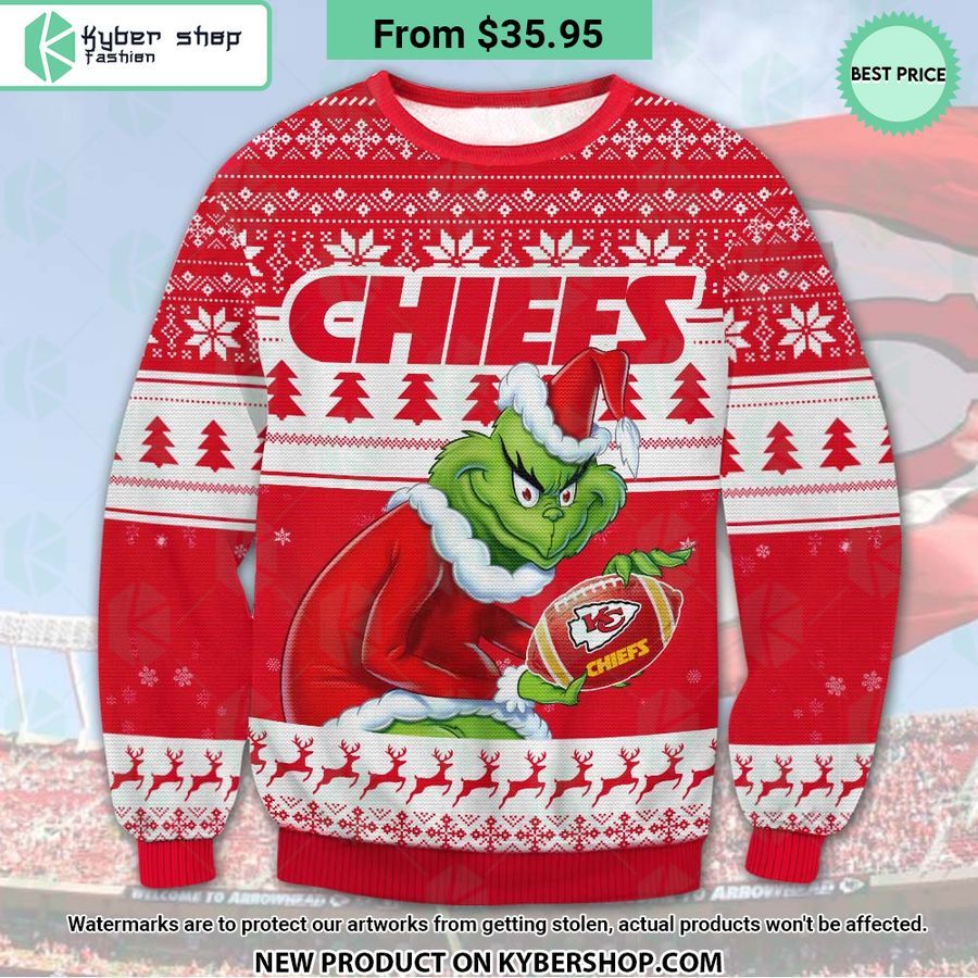 Kansas City Chiefs Grinch Ugly Christmas Sweater