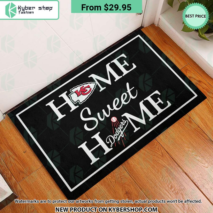 Kansas City Chiefs Los Angeles Dodgers Home Sweet Home Doormat