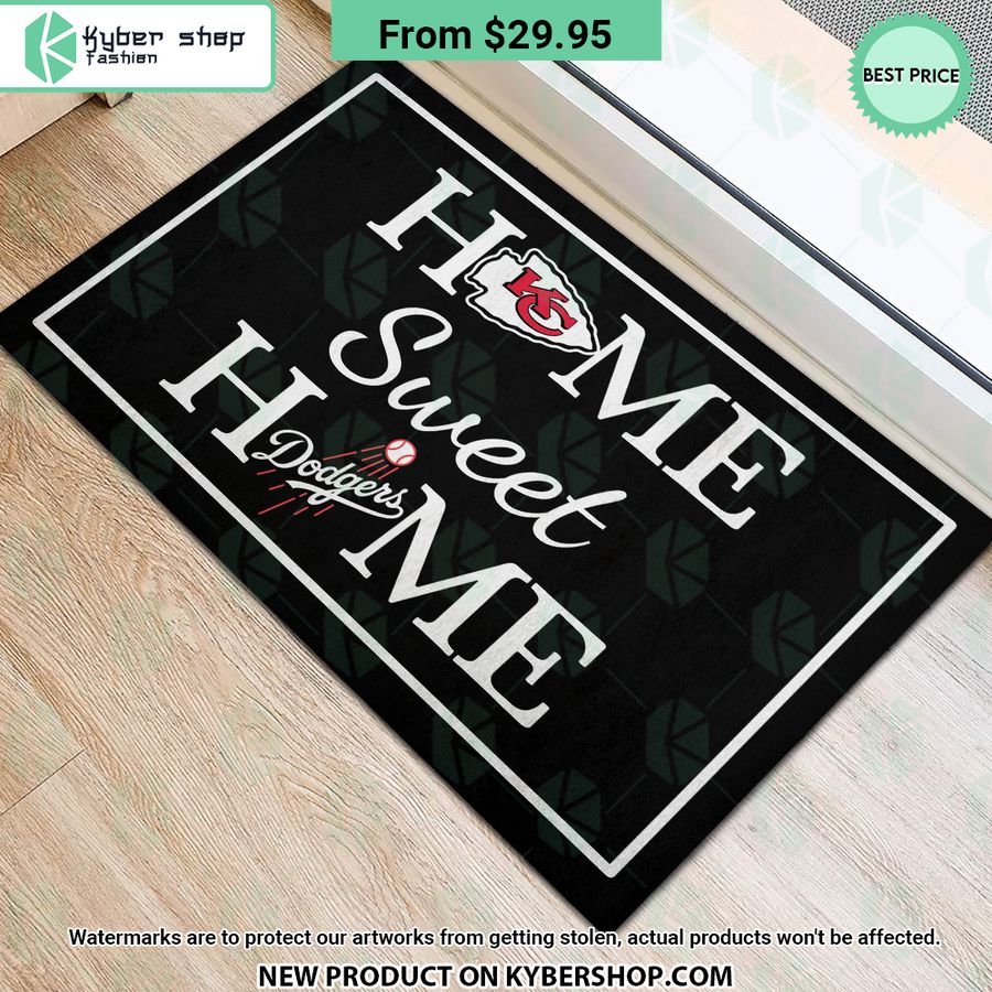 Kansas City Chiefs Los Angeles Dodgers Home Sweet Home Doormat