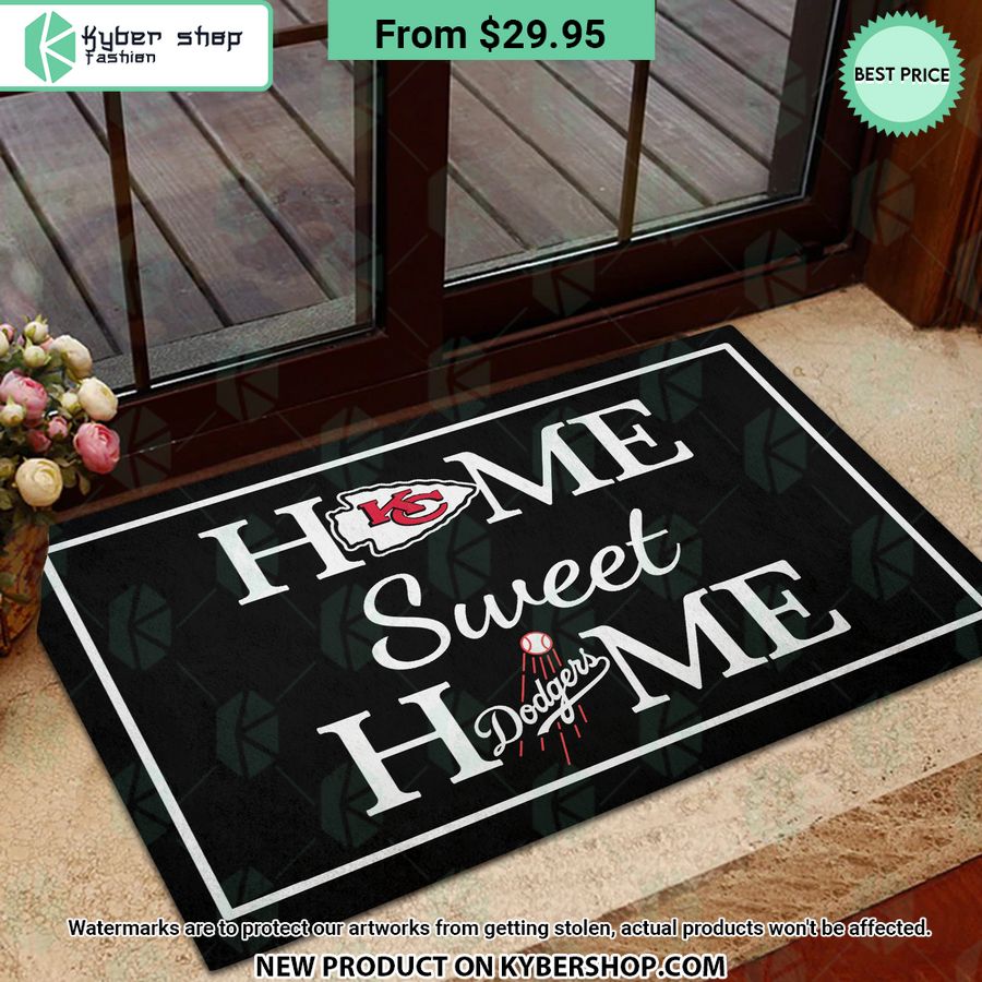 Kansas City Chiefs Los Angeles Dodgers Home Sweet Home Doormat