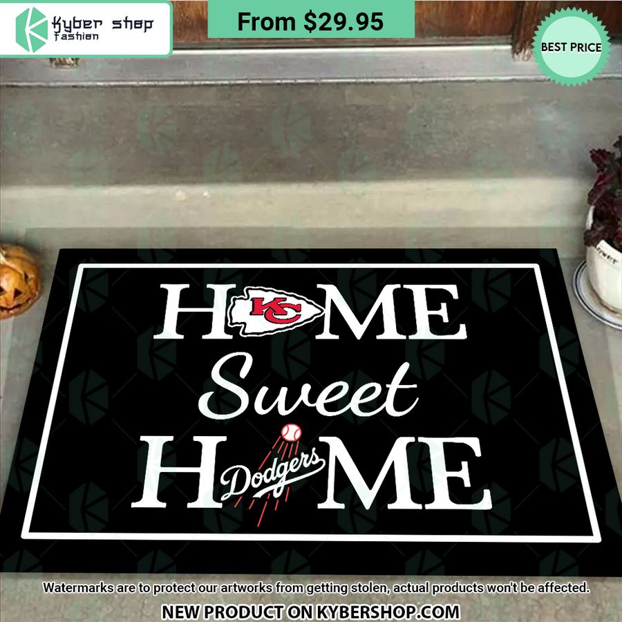 Kansas City Chiefs Los Angeles Dodgers Home Sweet Home Doormat