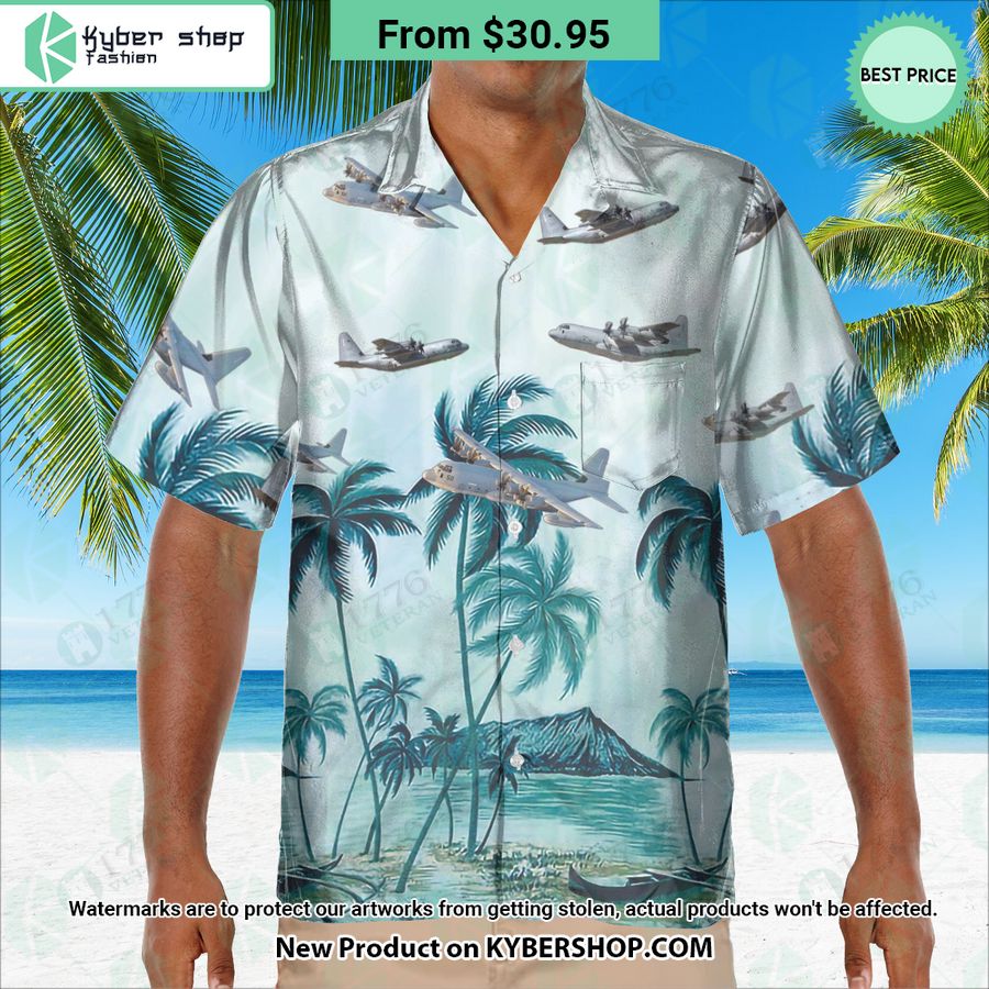 KC-130 Hercules Palm Hawaiian Shirt