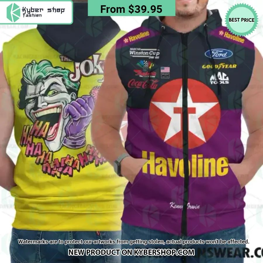 Kenny Irwin Nascar 1998 Joker Film Racing Sleeveless Hoodie