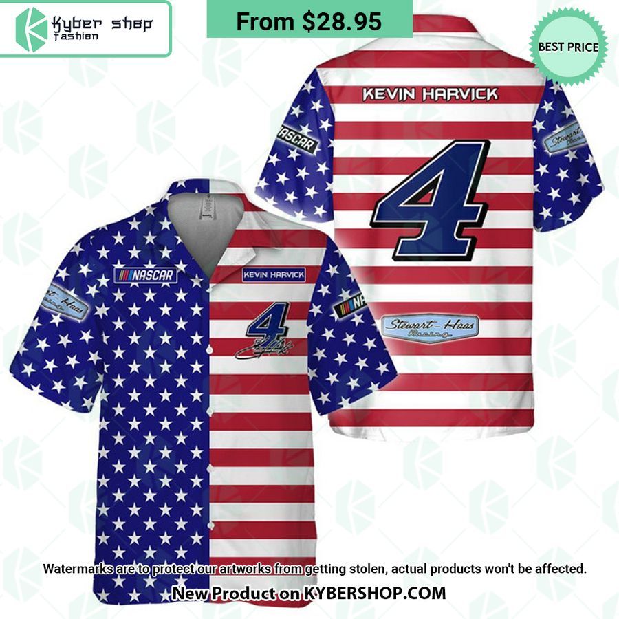Kevin Harvick NASCAR Racing Independence Day Hawaiian Shirt