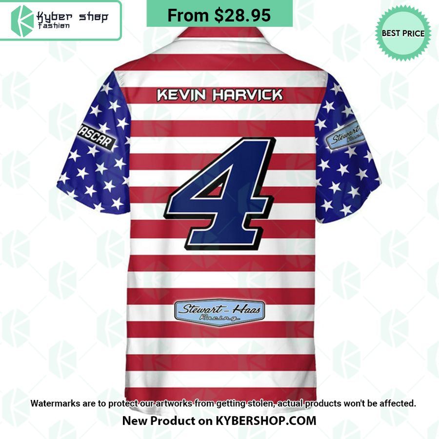 Kevin Harvick NASCAR Racing Independence Day Hawaiian Shirt