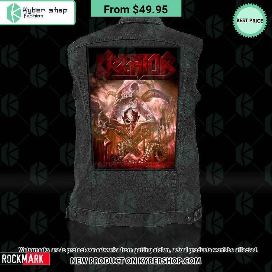 Kreator Gods Of Violence Album Sleeveless Denim Jacket