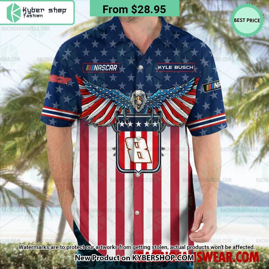 Kyle Busch NASCAR Racing Eagle Independence Day Hawaiian Shirt