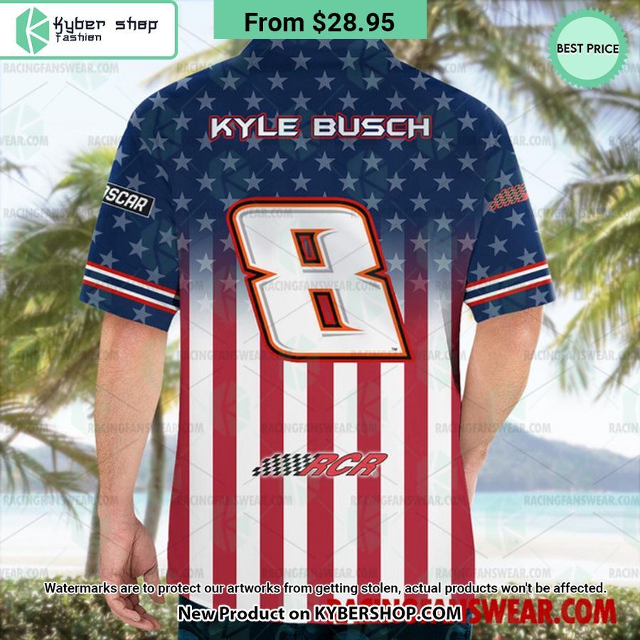 Kyle Busch NASCAR Racing Eagle Independence Day Hawaiian Shirt