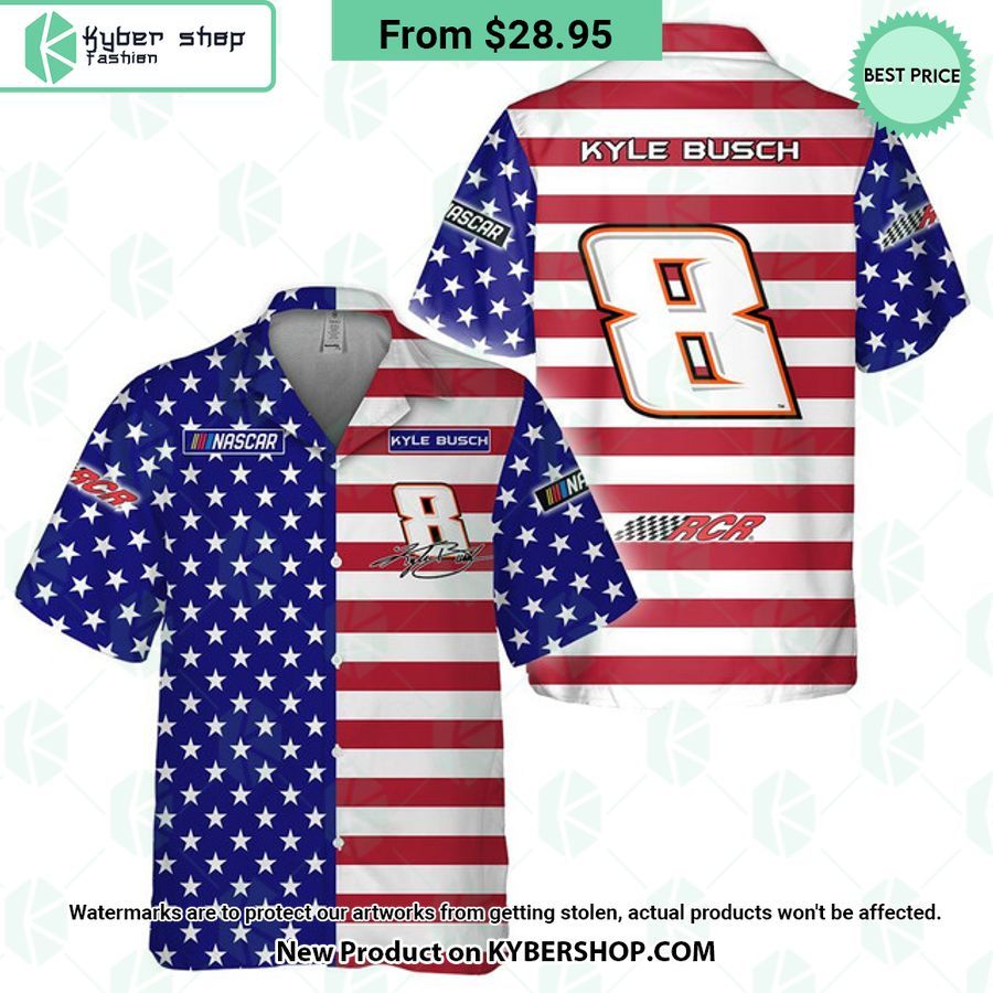 Kyle Busch NASCAR Racing Independence Day Hawaiian Shirt