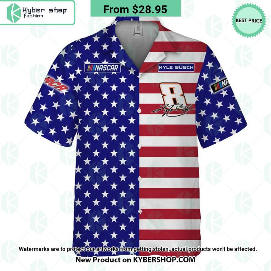Kyle Busch NASCAR Racing Independence Day Hawaiian Shirt