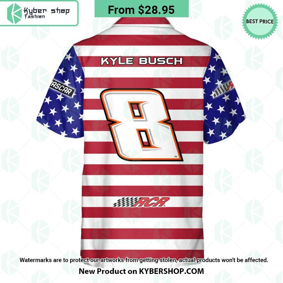Kyle Busch NASCAR Racing Independence Day Hawaiian Shirt