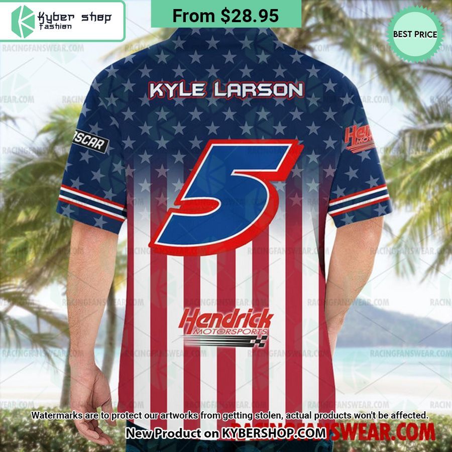 Kyle Larson NASCAR Racing Eagle Independence Day Hawaiian Shirt