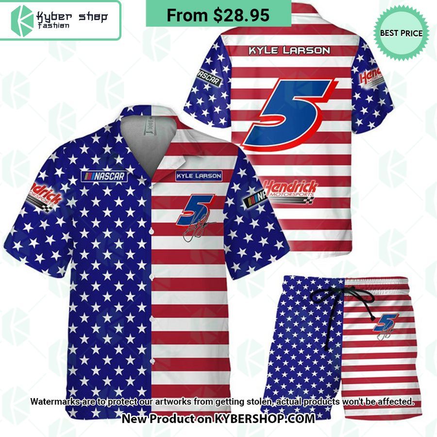Kyle Larson NASCAR Racing Independence Day Hawaiian Shirt