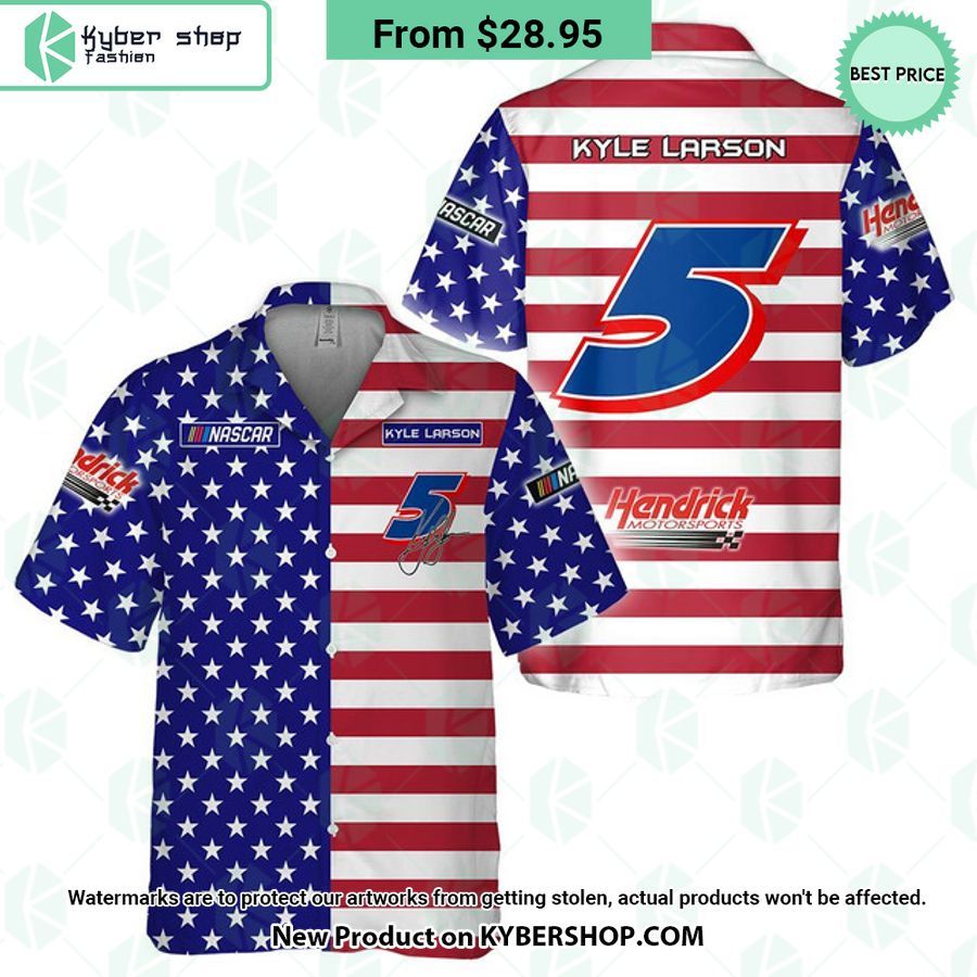 Kyle Larson NASCAR Racing Independence Day Hawaiian Shirt