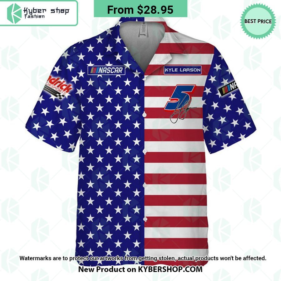 Kyle Larson NASCAR Racing Independence Day Hawaiian Shirt