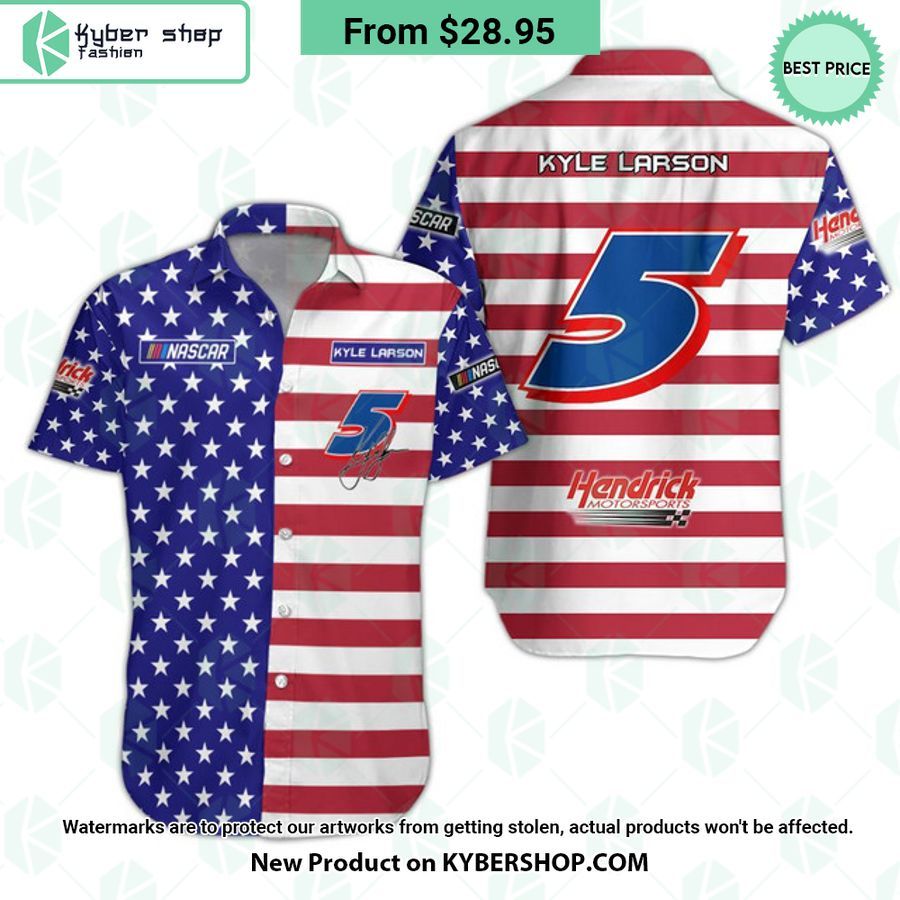 Kyle Larson NASCAR Racing Independence Day Hawaiian Shirt