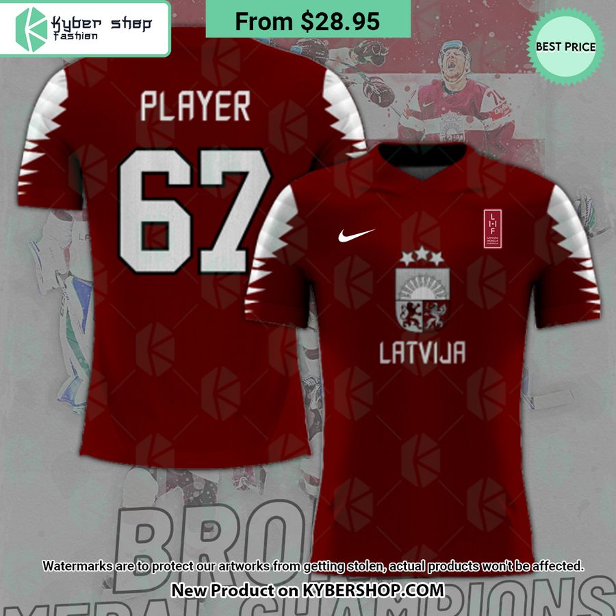 Latvian Ice Hockey IIIHF Worlds Custom T Shirt
