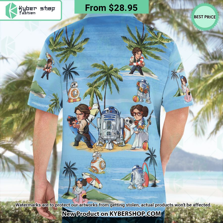 Leia Han Solo BB8 R2D2 Summer Time Hawaiian Shirt Shorts