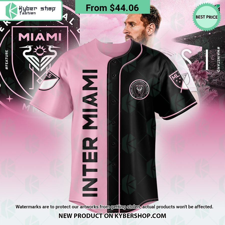 Leonel Messi signature Inter Miami Baseball Jersey