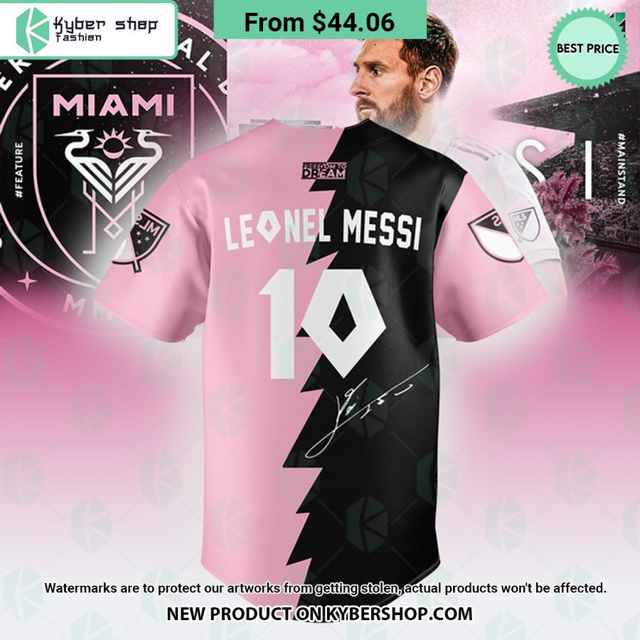 Leonel Messi signature Inter Miami Baseball Jersey