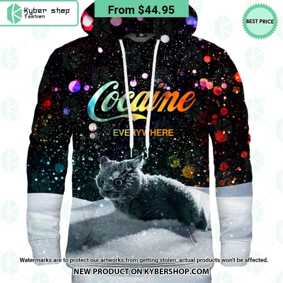 Let it snow Cocaine Everywhere Cat Hoodie
