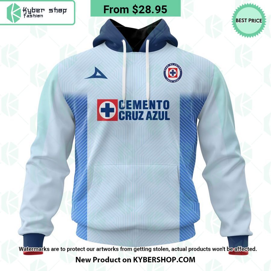 LIGA MX Cruz Azul 2023 2024 Away CUSTOM Hoodie