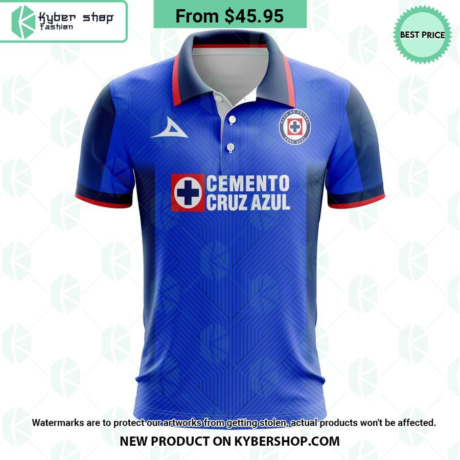 LIGA MX Cruz Azul 2023 2024 Home CUSTOM Polo Shirt