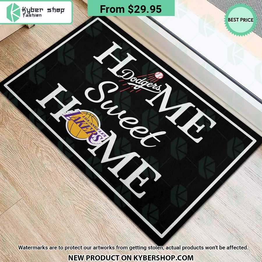 Los Angeles Dodgers Los Angeles Lakers Home Sweet Home Doormat