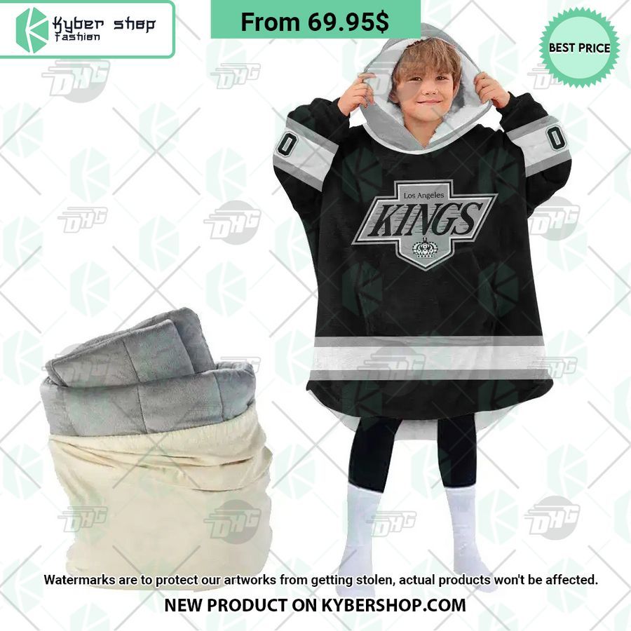 Los Angeles Kings black Hoodie Blanket
