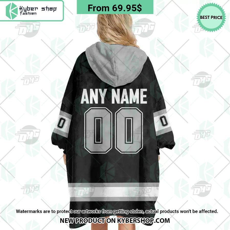 Los Angeles Kings black Hoodie Blanket
