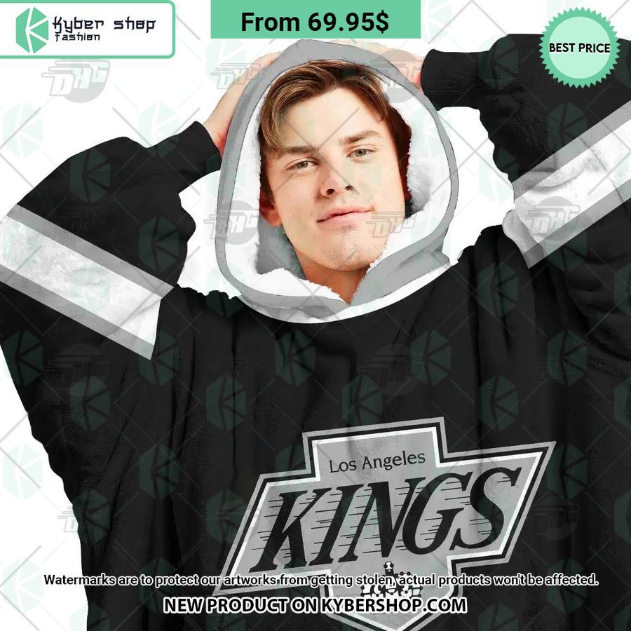 Los Angeles Kings black Hoodie Blanket