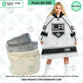 Los Angeles Kings white Hoodie Blanket