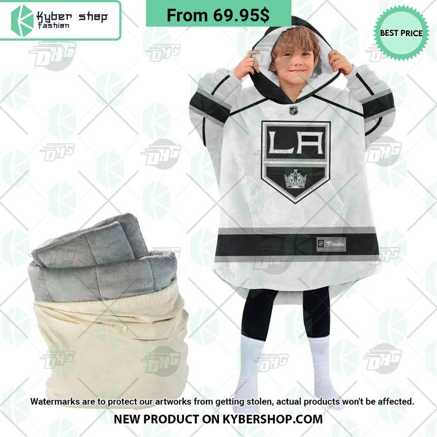 Los Angeles Kings white Hoodie Blanket