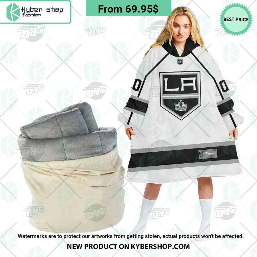 Los Angeles Kings white Hoodie Blanket