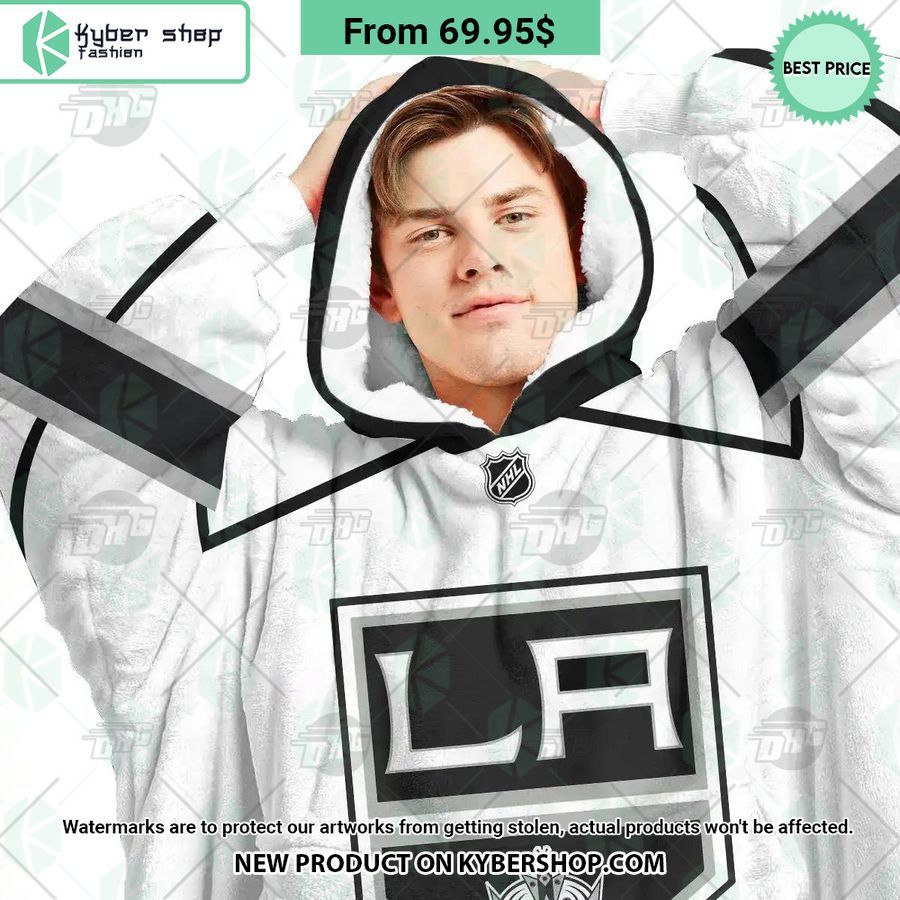 Los Angeles Kings white Hoodie Blanket