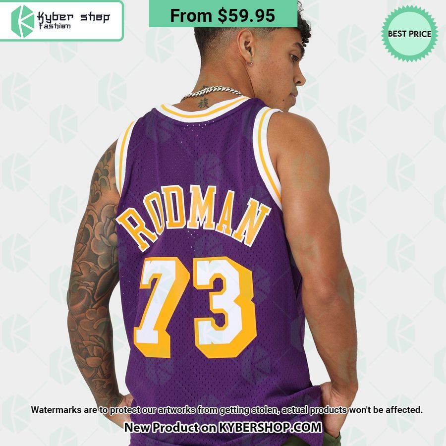 Los Angeles Lakers Dennis Rodman 73 Purple Basketball Jersey