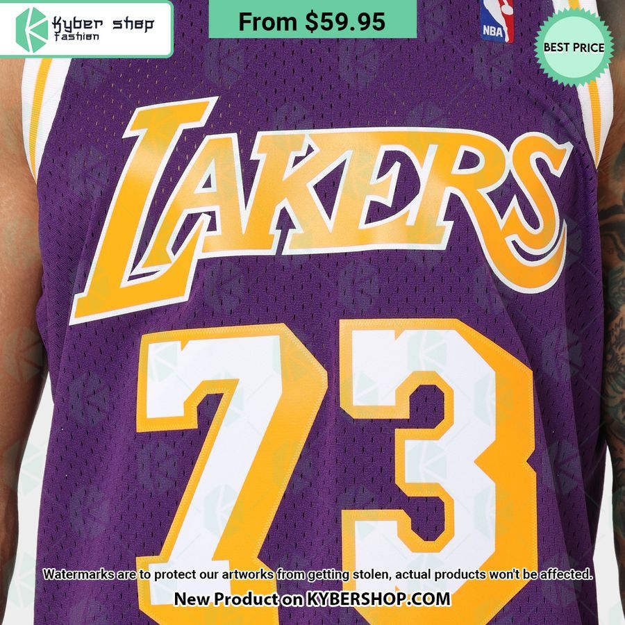 Los Angeles Lakers Dennis Rodman 73 Purple Basketball Jersey
