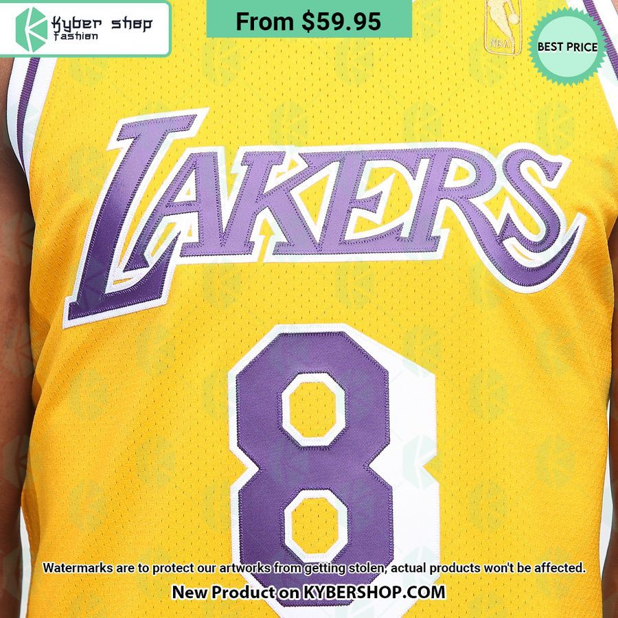 Los Angeles Lakers Kobe Bryant 8 Yellow Basketball Jersey