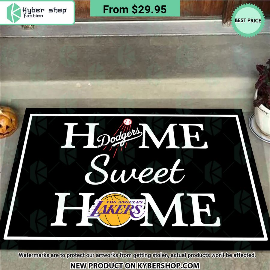 Los Angeles Lakers Los Angeles Dodgers Home Sweet Home Doormat