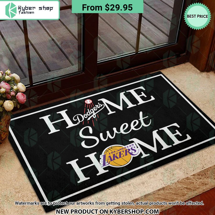Los Angeles Lakers Los Angeles Dodgers Home Sweet Home Doormat