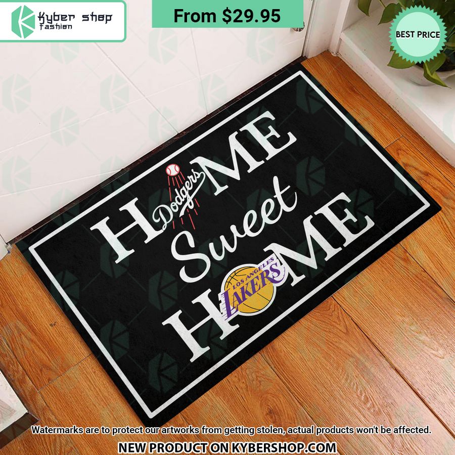 Los Angeles Lakers Los Angeles Dodgers Home Sweet Home Doormat