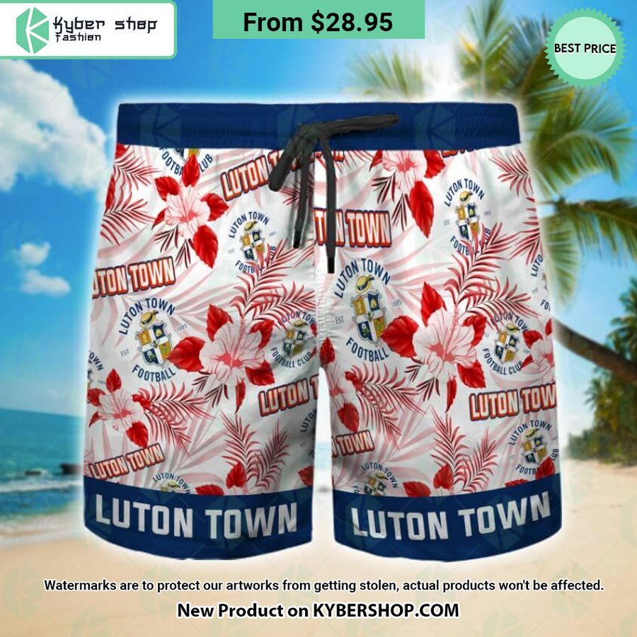 Luton Town FC Floral Hawaiian Shirt and Shorts