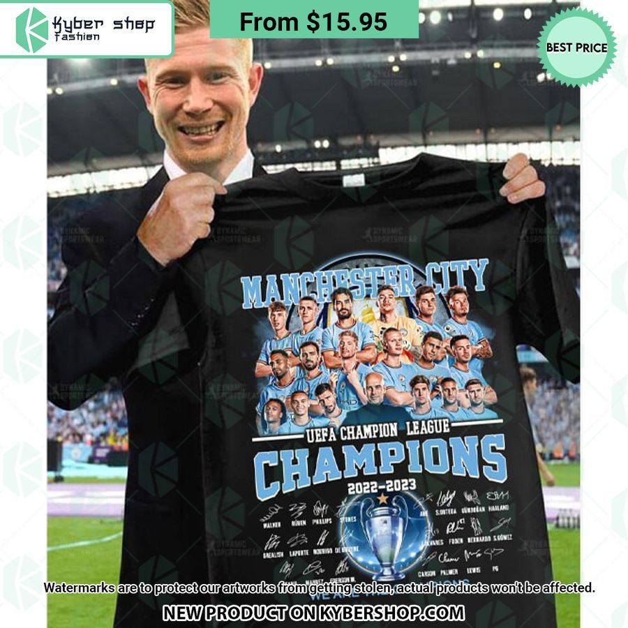 Manchester City UEFA League Champions 2023 T Shirt