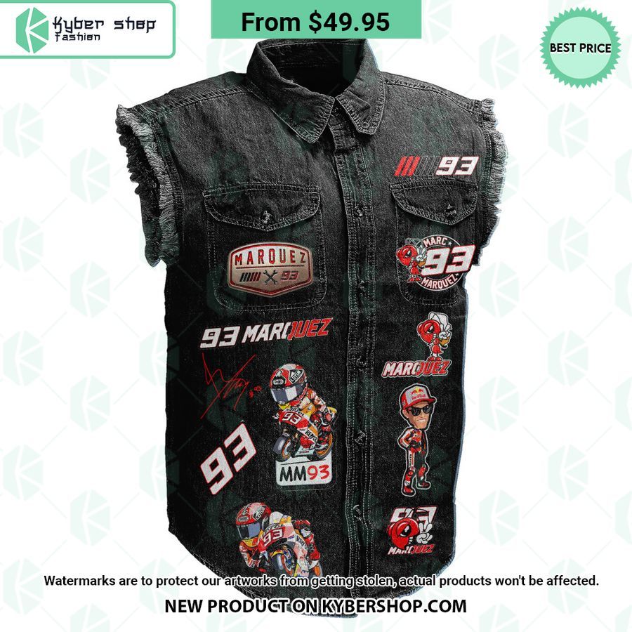 Marc Márquez Keep Going Fast And Get The Win Sleeveless Denim Jacket