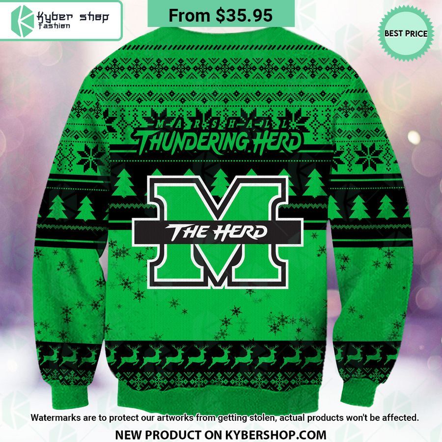 Marshall Thundering Herd Grinch Christmas Sweater