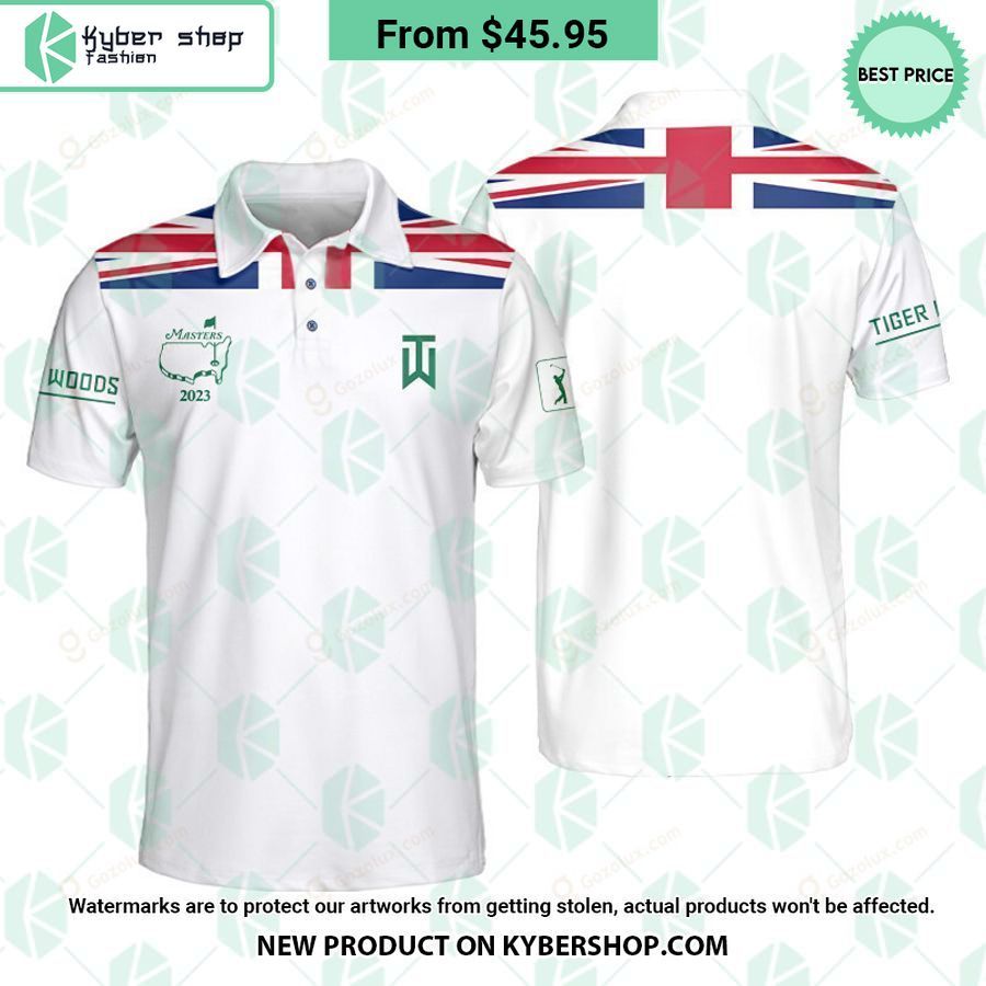 Masters Tournament UK Flag Tiger Woods Polo Shirt