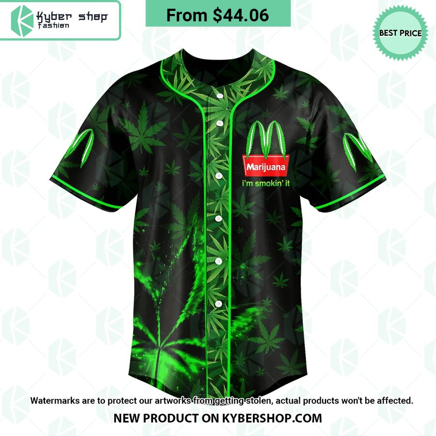 Mcdonald’S Marijuana I’M Smokin’ It Weed Baseball Jersey